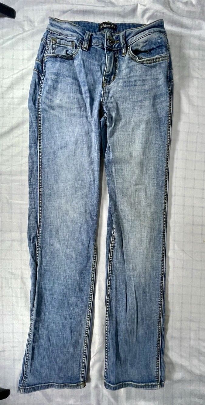 Rank 45 Women's Bootcut Jeans Size 27x32 Medium Wash Stretch Blue Denim Regular